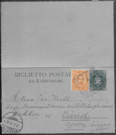 Italy Milano Uprated 5c Postal Stationery Card Mailed To Wiedikon Switzerland 1892 - Marcophilia