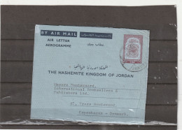 Jordan AEROGRAMME To Denmark - Jordanie