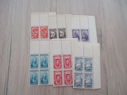 France 593 à 598 En Bloc De 4 Sans Charnière Avec Borde Feuille - Unused Stamps