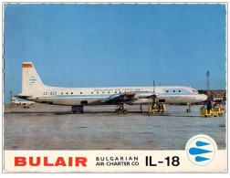 BULAIR ILYUSHIN 18 Postcard - Airline Issue - 1946-....: Modern Era