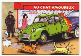 CPM - ILLUSTRATEUR - HUMOUR  Pierre Gauthié -  Au Chat Amoureux ( Citroën 2 CV ) - Autres & Non Classés