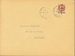 Guerre 40 Libération Lille Mayer N°1 Pétain Surchargé RF Croix De Lorraine Variété Croix CAD Lille 5 9 44 - 2. Weltkrieg 1939-1945