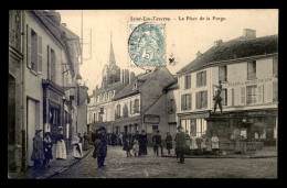 95 - ST-LEU-TAVERNY - LA PLACE DE LA FORGE - CAFE DU COMMERCE - BOUCHERIE BINOIS - Saint Leu La Foret