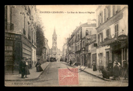 95 - ENGHIEN-LES-BAINS - RUE DE MORA ET L'EGLISE - VOIR ETAT - Enghien Les Bains