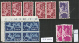 1946/1955 Espressi Democratica ** MNH Lotto Esemplari Nuovi Incluso L.10 Quartina AdF - 1946-60: Ungebraucht