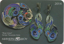 Bird, Brooch, Jewelry, Earrings, Lazulite, Jasper, Quartz, Mineral, Mineral Show Yekaterinburg, Russia. 2014,100 X 70 Mm - Petit Format : 2001-...