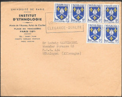 France Paris University Institute Of Ethnology Cover Mailed To Germany 1956. 30F Rate - Lettres & Documents