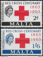 1963 Malta Red Cross Centenary 2v. MNH SG N. 312/13 - Sonstige & Ohne Zuordnung