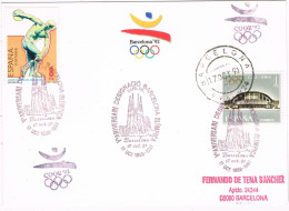 55332. Tarjeta BARCELONA 1991. Aniversario Barcelona Olimpica, Olympic Games - Brieven En Documenten