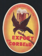 étiquette Bière France: Biere Export Du Corbeau  Cordier Freres à Lecelles Nord 59 - Birra