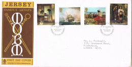 55334. Carta F.D.C. JERSEY Channel Islands 1971. Paintings, Famous Artists - Jersey