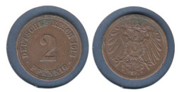 Allemagne  2 Pfennig  1913 A, Type 2, KM#16, Deutsches Reich, - 1 Pfennig