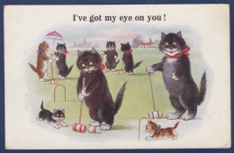 CPA Croquet Chat Cat BARNES écrite - Autres & Non Classés