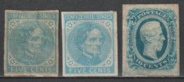 USA - 1861 - ETATS CONFEDERES - YVERT N°9+9a+10 (TYPE II) *  MH - COTE = 43 EUR - 1861-65 Confederate States