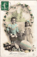 Carte   - Heureuses Pâques    ,  Enfants      AQ1014 - Easter