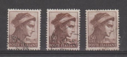 REPUBBLICA:  1961  MICHELANGIOLESCA  -  £. 150  BRUNO  US. -  RIP. 3  VOLTE  -  SASS. 914 - 1961-70: Gebraucht