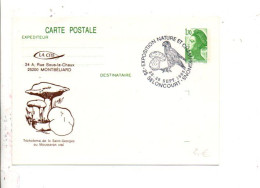 ENTIER LIBERTE REPIQUE EXPOSITION NATURE ET CHAMPIGNONS à SELONCOURT DOUBS 1985 - Commemorative Postmarks