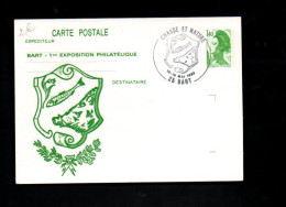 ENTIER LIBERTE REPIQUECHASSE ET NATURE à BART DOUBS 1982 - Commemorative Postmarks