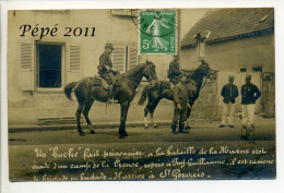 Carte Photo Militaria 63 SAINT ST GERVAIS Puy Guillaume Prisonnier " Boche" évadé Creuse Ramené Par Gendarmes à Cheval - War 1914-18