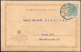 Austria Wien Company F.A.Wolff & Söhne Postcard Mailed 1908. Printed Text - Briefe U. Dokumente