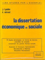 La Dissertation économique Et Sociale (1986) De Jean-François Guédon - Ohne Zuordnung