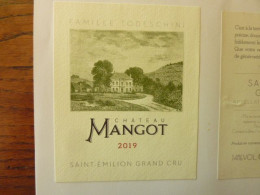 Château MANGOT - 2019 - Saint Emilion Grand Cru - Famille TODESCHINI - Bordeaux