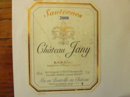 Château JANY - 2008 - Appellation BARSAC Contrôlée - SAUTERNES - Vignoble TURTAUT Bertrand Et Fils - Bordeaux