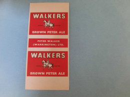 Matchbox Label Walkers Brown Peter Ale NEW - Matchbox Labels