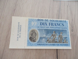 VM Bon De Solidarité Etat Neuf 10 Francs Avec Talon Carnet - Bons & Nécessité