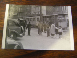 Photographie - Le Tréport (76) -Tramway - Remorque - Caves De France - Boulangerie - Animation - 1934 - SUP (HY 64) - Le Treport