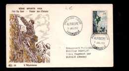 LETTRE FDC 1956 ALPINISME - 1950-1959