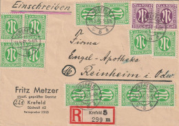 Allemagne Bizone Lettre Recommandée Krefeld 1946 - Lettres & Documents