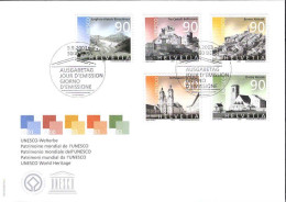 Suisse Poste Obl Yv:1769/1773 Patrimoine Mondial Unesco Bern 9.9.2003 Fdc - FDC