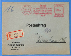 Allemagne Reich 1936 - Lettre Einschreiben De Erfurt - G33966 - Lettres & Documents