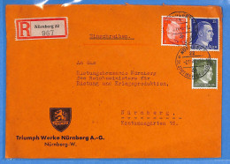 Allemagne Reich 1943 - Lettre Einschreiben De Nurnberg - G33961 - Briefe U. Dokumente