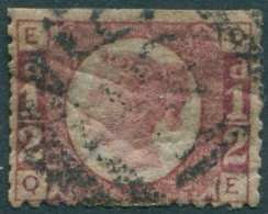 Great Britain 1870 SG49 ½d Rose QV EOOE Plate 13 Top Trimmed FU (amd) - Other & Unclassified