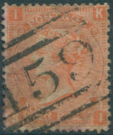 Great Britain 1865 SG94 4d Vermilion QV IKKI Plate 9 FU (amd) - Sonstige & Ohne Zuordnung