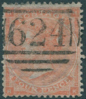 Great Britain 1862 SG80 4d Pale Red QV KHHK FU (amd) - Andere & Zonder Classificatie