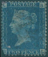 Great Britain 1858 SG47 2d Blue QV LBBL Plate 13 FU (amd) - Unclassified
