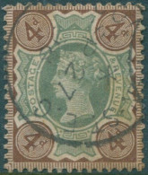 Great Britain 1887 SG205 4d Green And Purple/brown QV FU #1 (amd) - Sonstige & Ohne Zuordnung