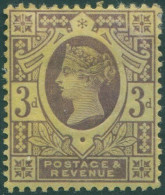 Great Britain 1887 SG202 3d Purple/yellow QV MH (amd) - Other & Unclassified