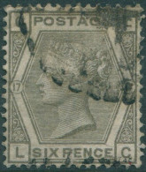 Great Britain 1881 SG161 6d Grey QV CLLC Plate 17 Crown Wmk FU (amd) - Other & Unclassified