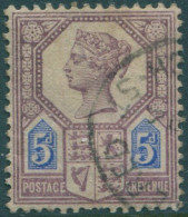 Great Britain 1887 SG207a 5d Dull Purple And Blue Die 2 QV FU (amd) - Sonstige & Ohne Zuordnung