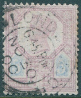 Great Britain 1887 SG207a 5d Dull Purple And Blue Die 2 QV Faded FU (amd) - Andere & Zonder Classificatie