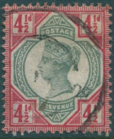 Great Britain 1887 SG206 4½d Green And Carmine QV FU (amd) - Andere & Zonder Classificatie