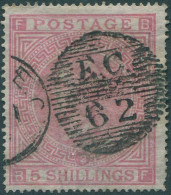 Great Britain 1874 SG127 5s Pale Rose QV FBBF Plate 2 FU (amd) - Sonstige & Ohne Zuordnung