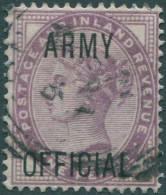 Great Britain Official 1896 SGO43 1d Lilac QV ARMY OFFICIAL Ovpt #2 FU (amd) - Autres & Non Classés