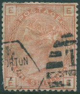 Great Britain 1881 SG163 1s Orange-brown QV EEEE Plate 13 Crownwmk Trim FU (amd) - Other & Unclassified