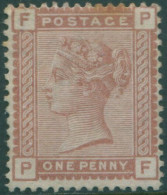 Great Britain 1880 SG166 1d Venetian Red QV FPPF Toning MNG (amd) - Sonstige & Ohne Zuordnung