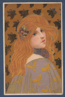 Art Nouveau - Très Belle Carte Femme Rousse - 1900-1949